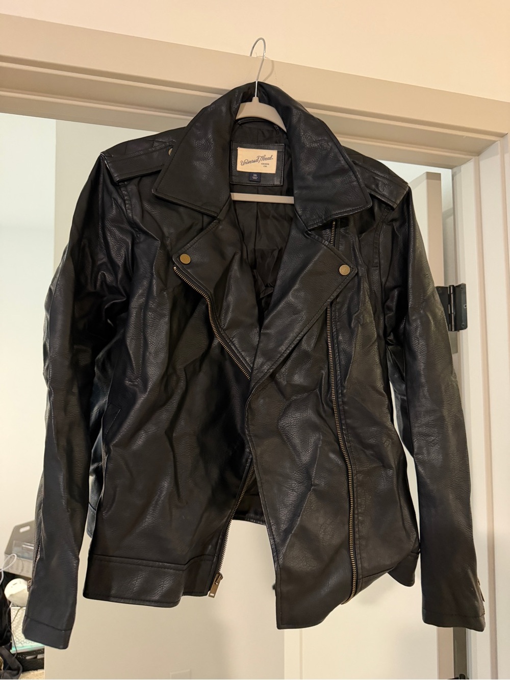 Universal Thread Black Faux Leather Moto Jacket